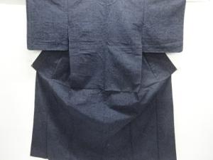 アンティーク　華紋織り出し手織り紬単衣着物